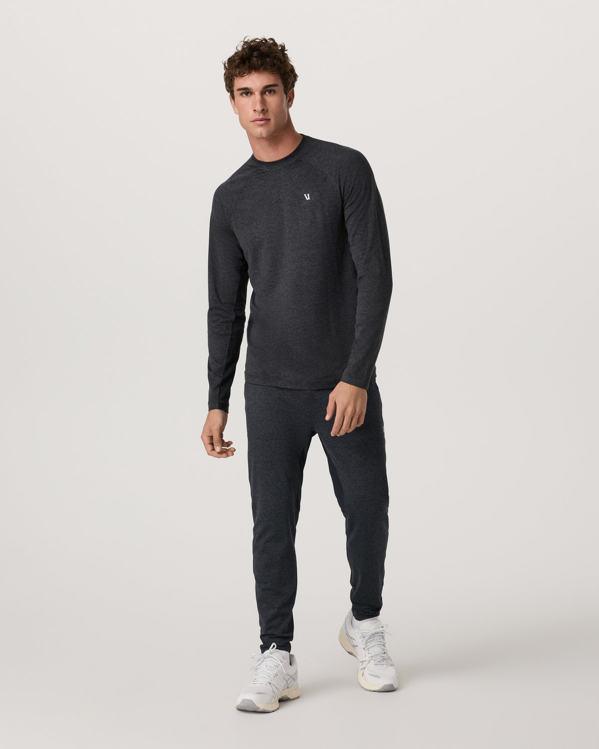 Long Sleeve Ponto Hybrid Baselayer Charcoal Heather | Vuori for sale