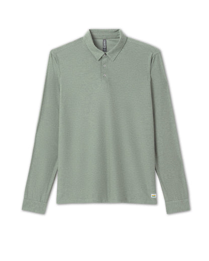 Long Sleeve Strato Tech Polo Men's Thyme Heather Shirt | Vuori online