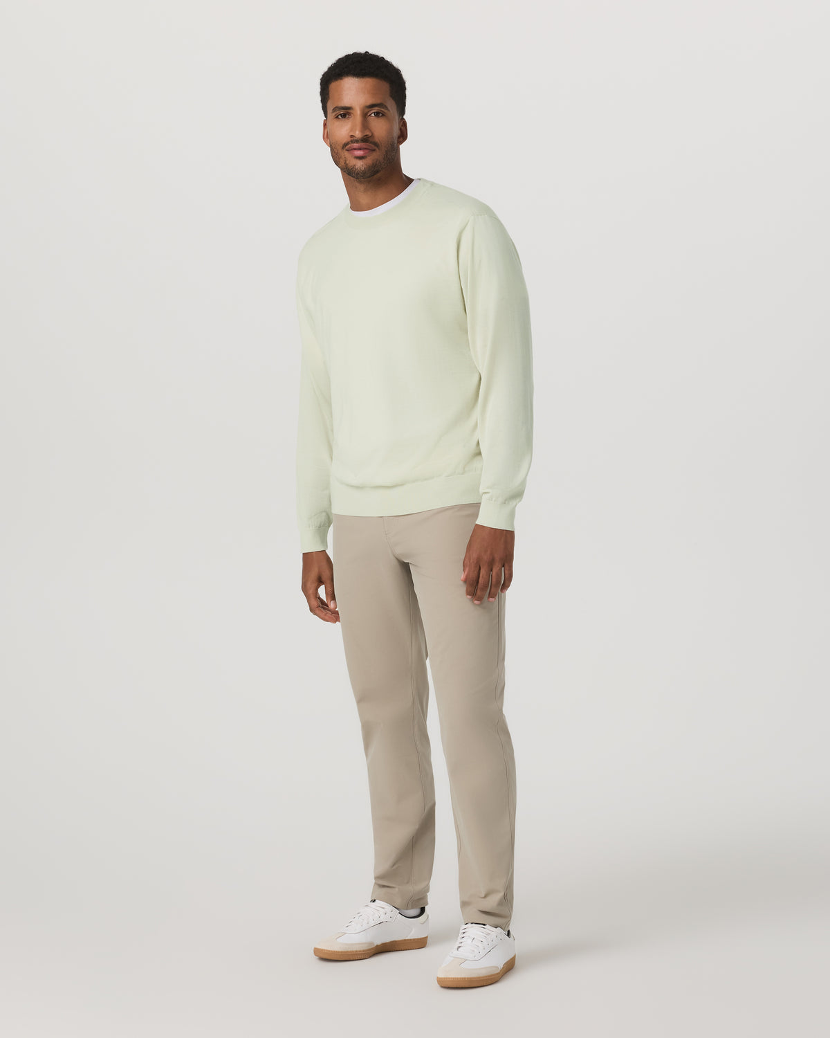 Men's Merino Fine Gauge Wool Sweater Sandalwood | Vuori online