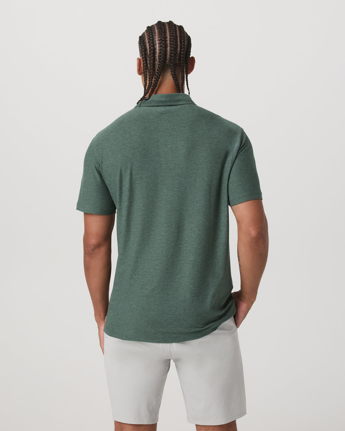 Strato Tech Polo Men's Agate Green Heather Polo Shirt | Vuori discount