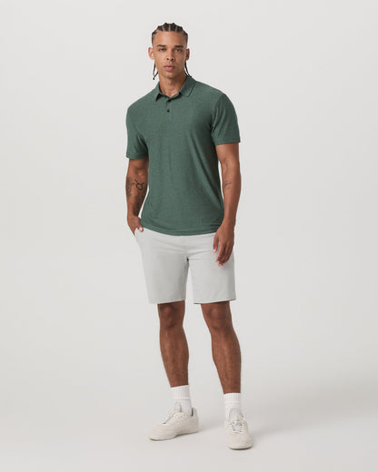 Strato Tech Polo Men's Agate Green Heather Polo Shirt | Vuori discount