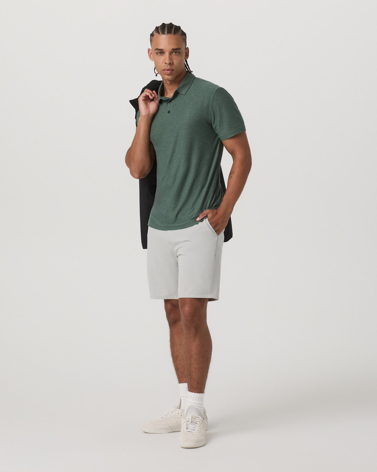 Strato Tech Polo Men's Agate Green Heather Polo Shirt | Vuori discount