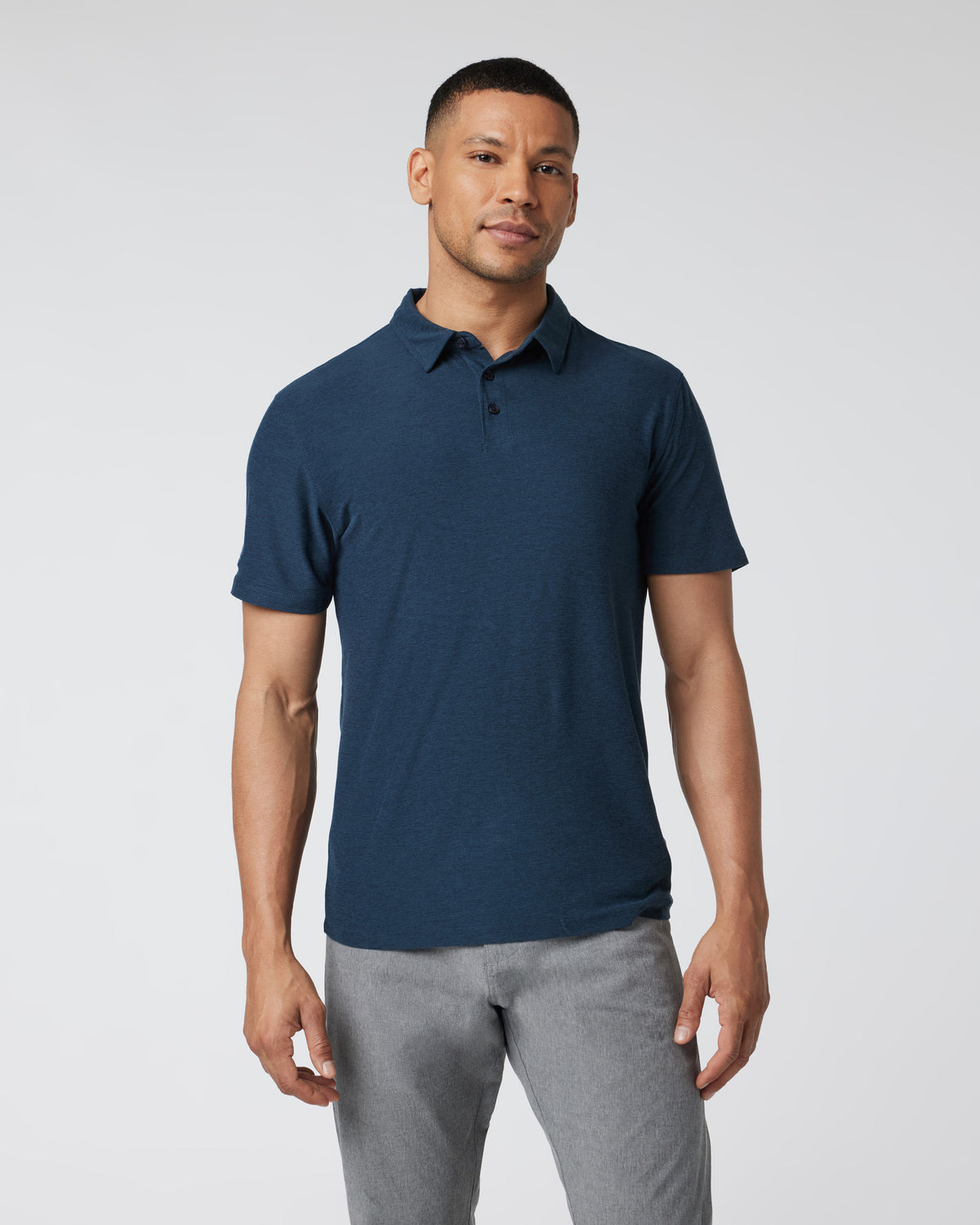 Strato Tech Polo Men's Navy Heather Polo | Vuori shop
