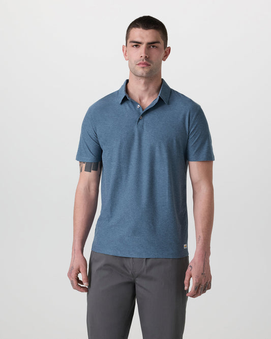 Strato Tech Polo Men's Pool Blue Heather Polo | Vuori sale