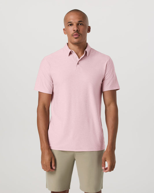 Strato Tech Polo Men's Faded Rose Heather Polo Shirt | Vuori sale