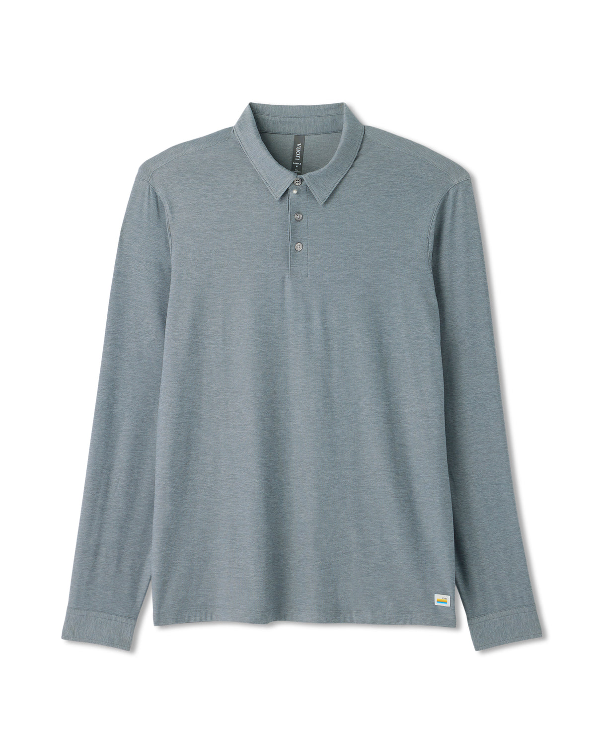 Long Sleeve Strato Tech Polo Dusty Blue Heather | Vuori for sale