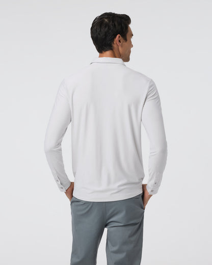 Long Sleeve Strato Tech Polo Frost Grey Heather | Vuori online