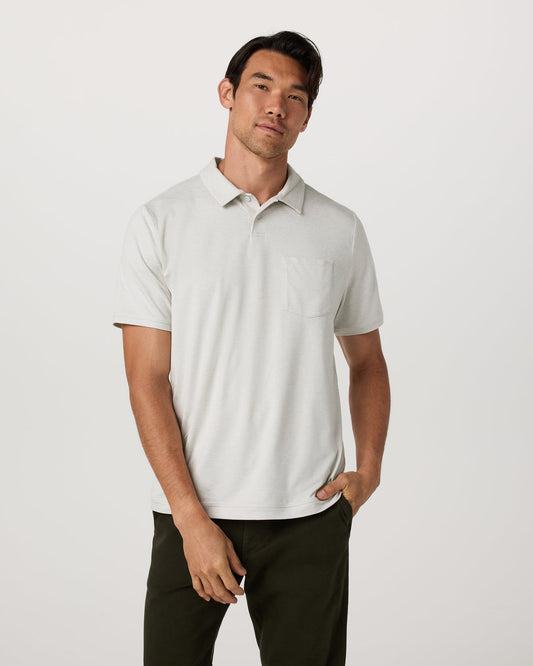 Men's Short Sleeve Ponto Performance Polo Salt Heather | Vuori discount