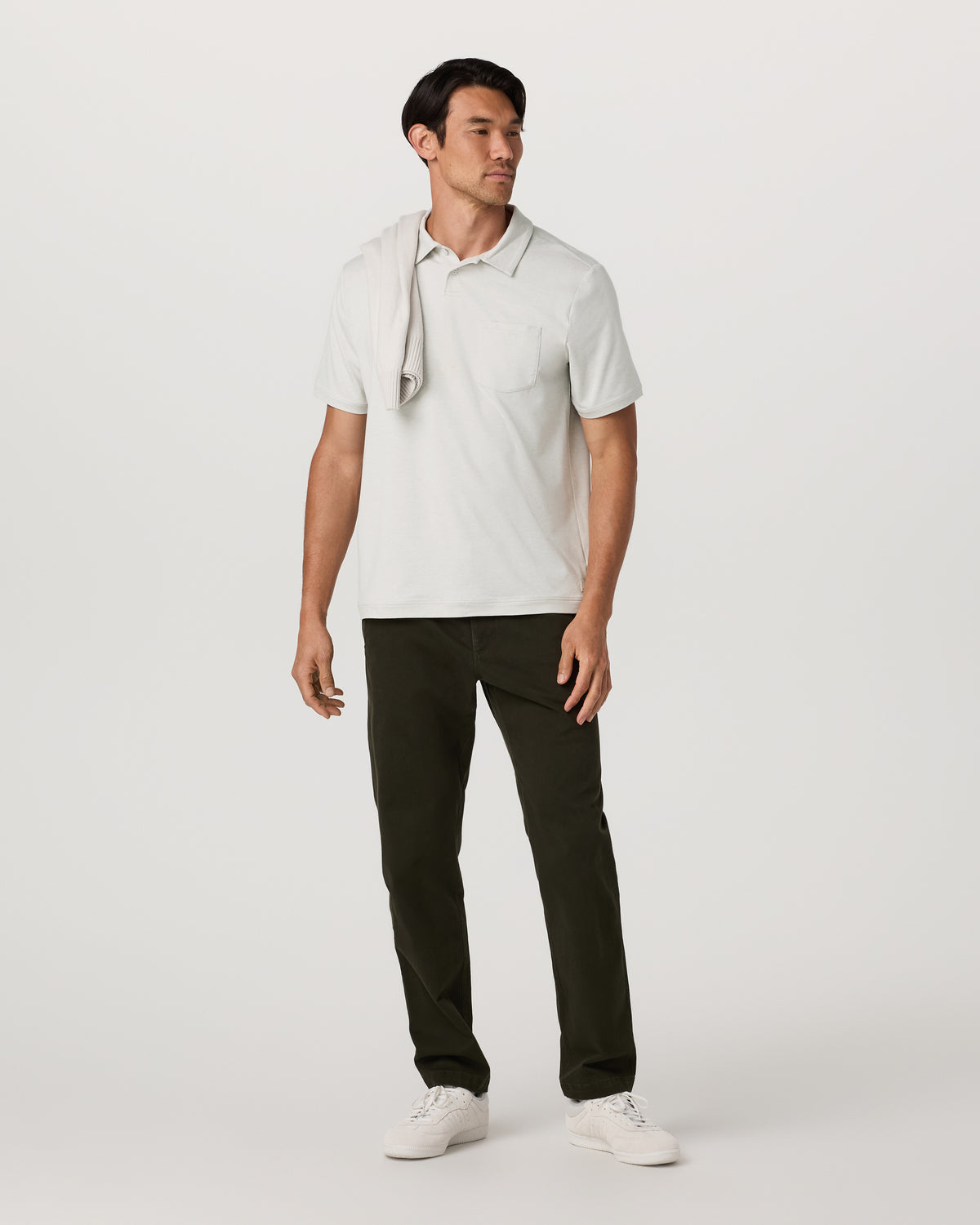 Men's Short Sleeve Ponto Performance Polo Salt Heather | Vuori discount