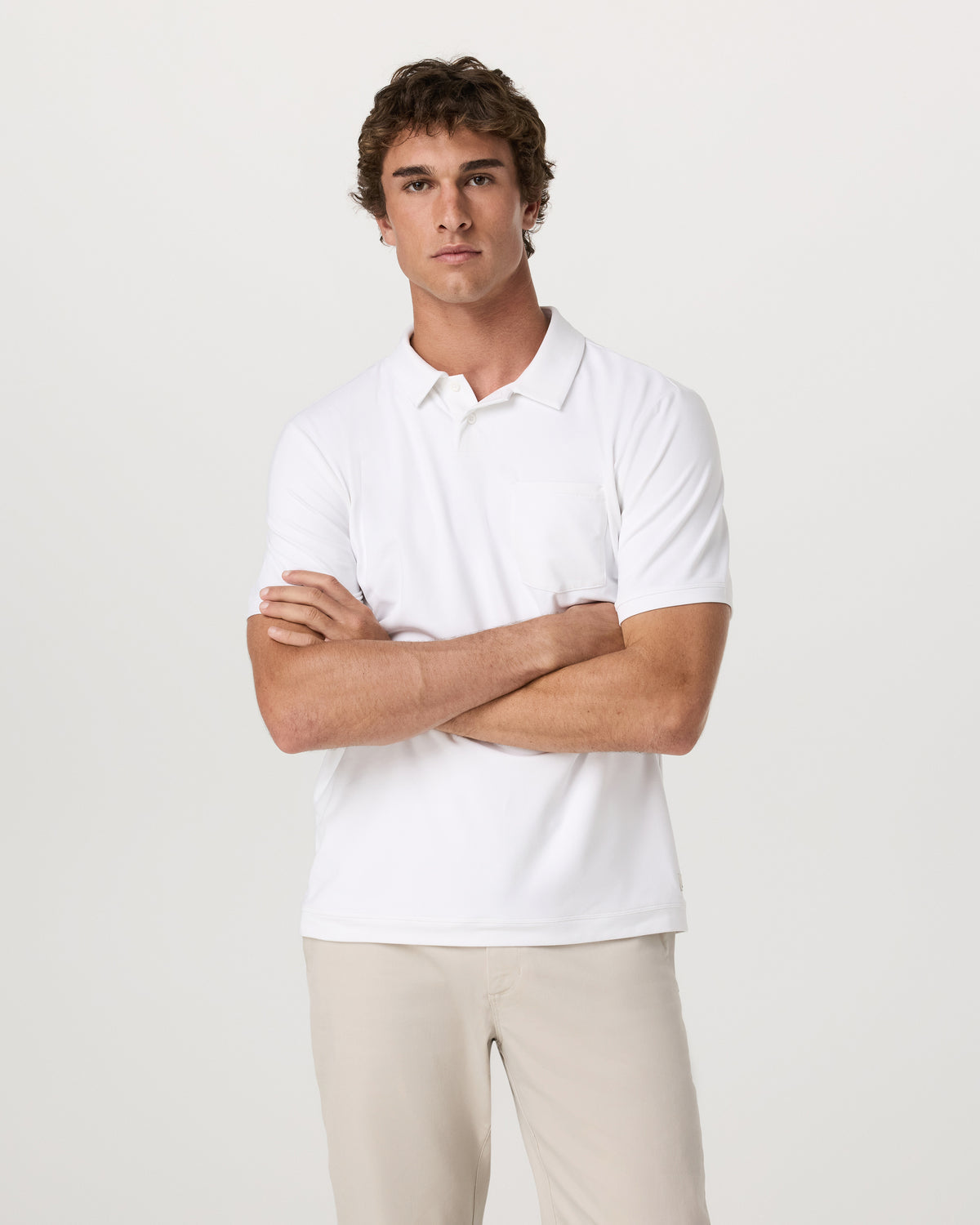 Men's Short Sleeve Ponto Performance Polo White | Vuori outlet
