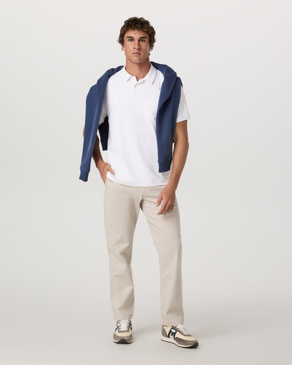 Men's Short Sleeve Ponto Performance Polo White | Vuori outlet