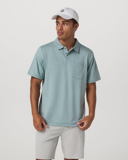 Short Sleeve Ponto Performance Polo Misty Blue Heather | Vuori online