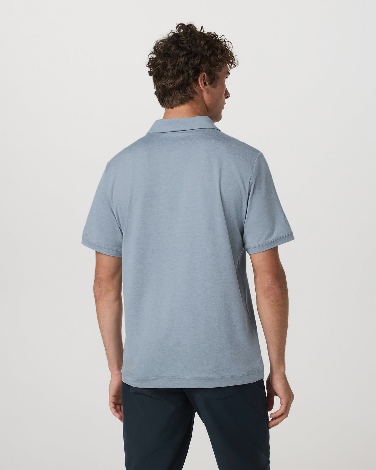 Short Sleeve Ponto Performance Polo Blue Dusk Heather | Vuori shop