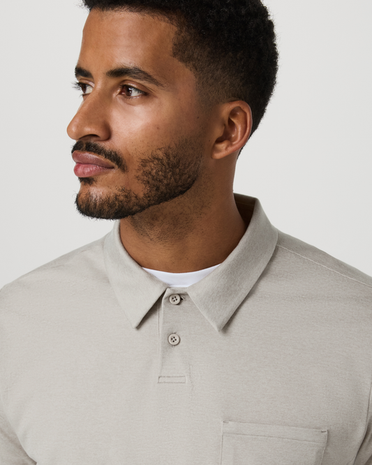Short Sleeve Ponto Performance Polo Dark Salt Heather | Vuori sale