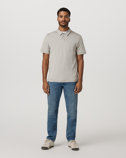 Short Sleeve Ponto Performance Polo Dark Salt Heather | Vuori sale