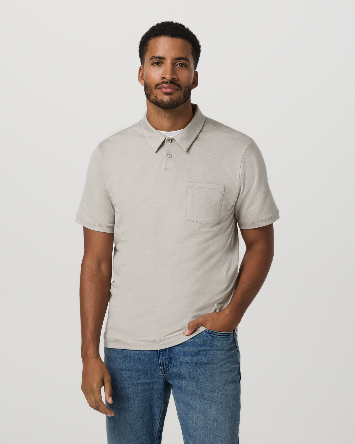 Short Sleeve Ponto Performance Polo Dark Salt Heather | Vuori sale