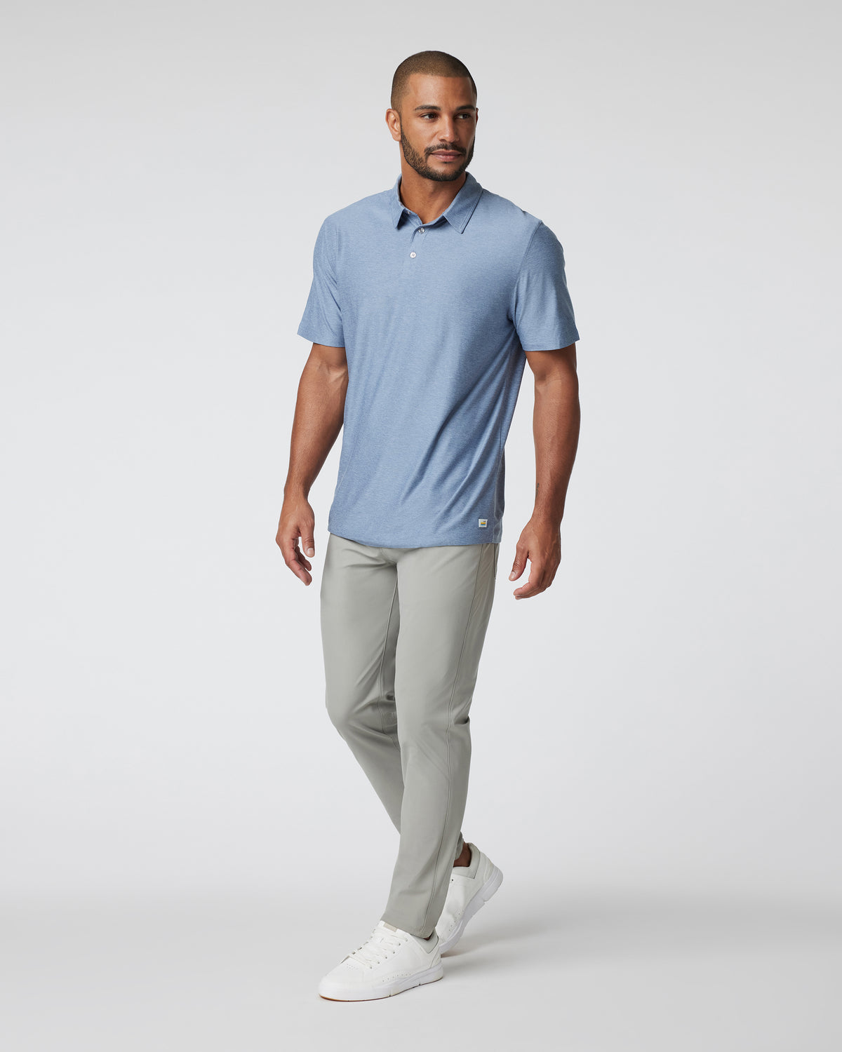 Strato Tech Polo Men's Chambray Heather Polo | Vuori onsale