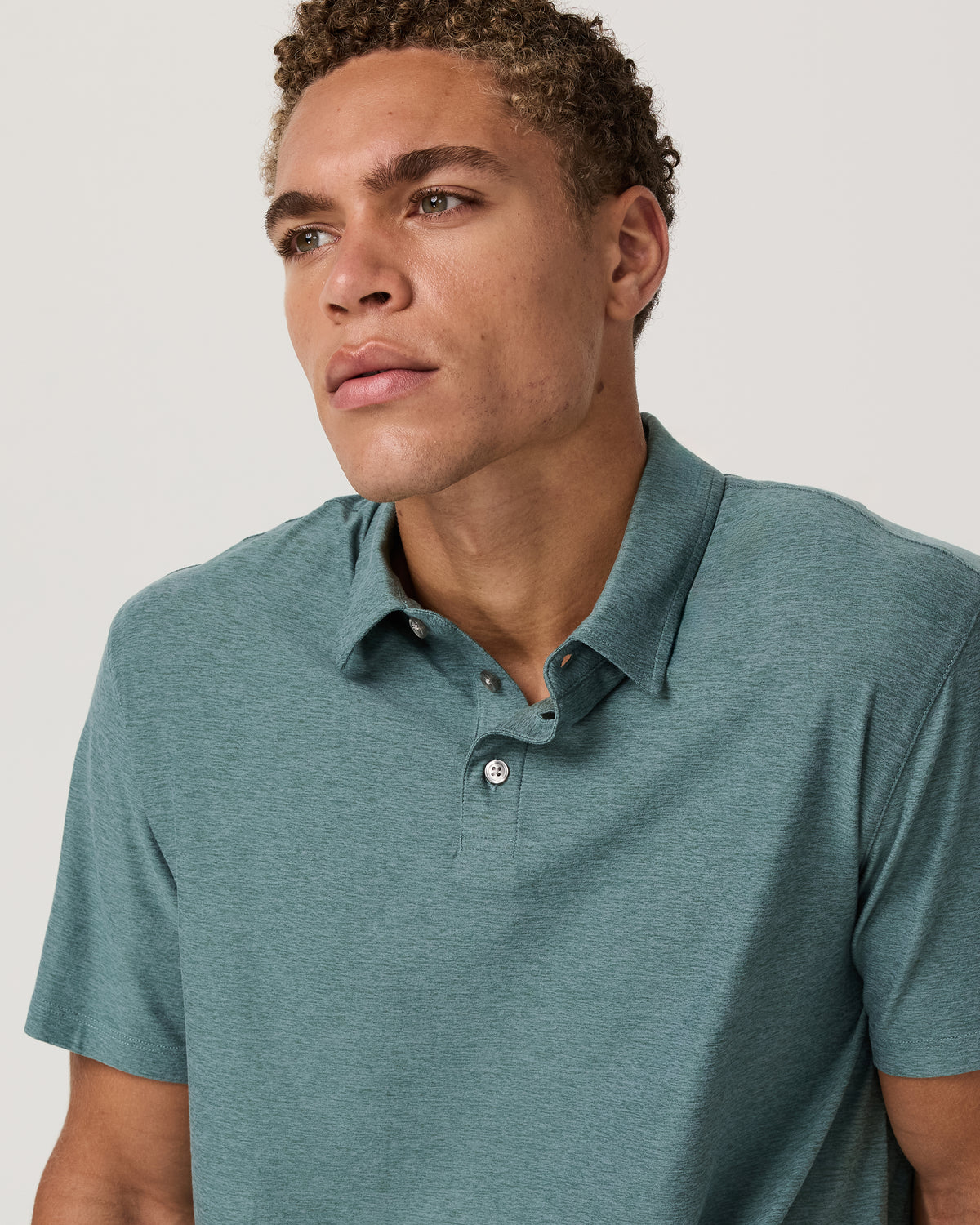 Strato Tech Polo Men's Bluegrass Heather Polo Shirt | Vuori online