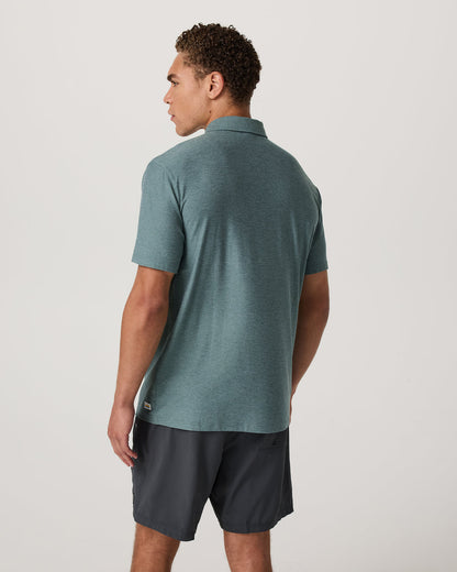 Strato Tech Polo Men's Bluegrass Heather Polo Shirt | Vuori online