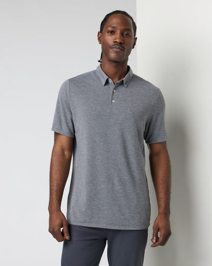 Knit Twill Polo Men's Heather Grey Golf Polo | Vuori outlet