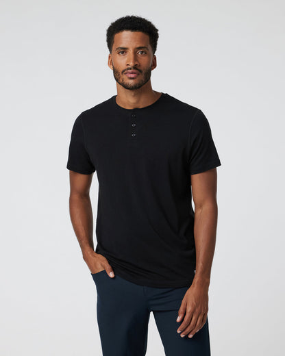 Short-Sleeve Tuvalu Henley Men's Black Henley Shirt | Vuori onsale