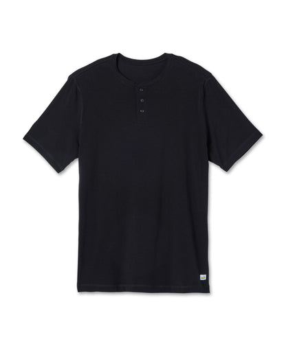 Short-Sleeve Tuvalu Henley Men's Black Henley Shirt | Vuori onsale