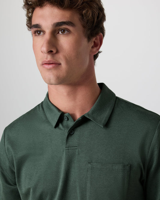 Short Sleeve Ponto Performance Polo Marsh Heather | Vuori for sale