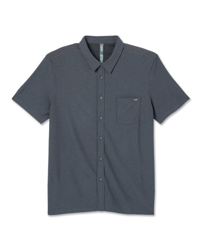 Short Sleeve Ace Button Down Men's Charcoal Shirt | Vuori online