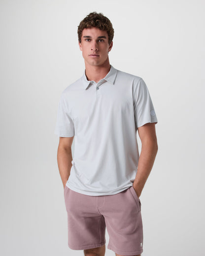 Short Sleeve Feather Polo Frost Grey | Vuori shop