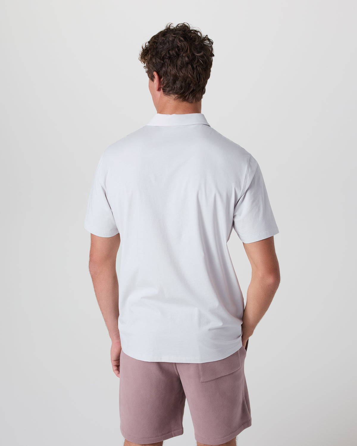 Short Sleeve Feather Polo Frost Grey | Vuori shop