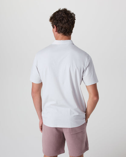 Short Sleeve Feather Polo Frost Grey | Vuori shop