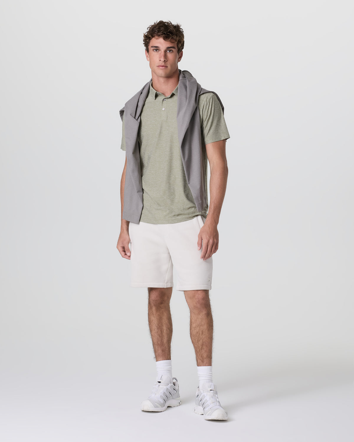 Strato Tech Polo Men's Agave Green Heather Polo | Vuori onsale