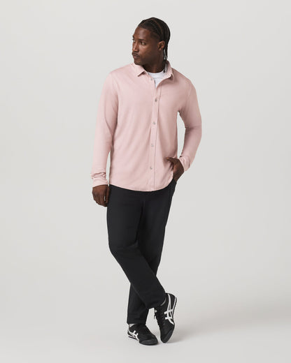 Long Sleeve Knit Oxford Button Down - Classic Fit Mauve | Vuori for sale