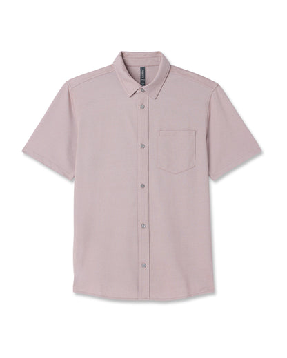 Short Sleeve Knit Oxford Button Down - Classic Fit Mauve | Vuori online