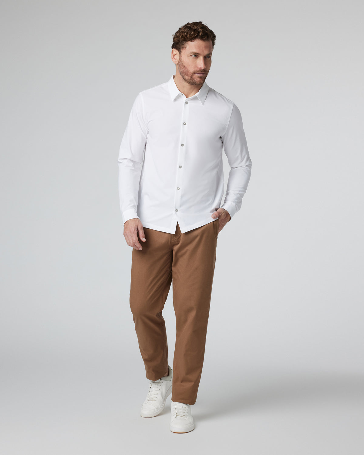 Long Sleeve Manhattan Button Down Men's White Shirt | Vuori sale