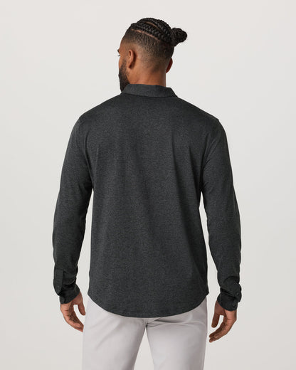 Men's Long Sleeve Ponto Button Down Charcoal Heather | Vuori for sale