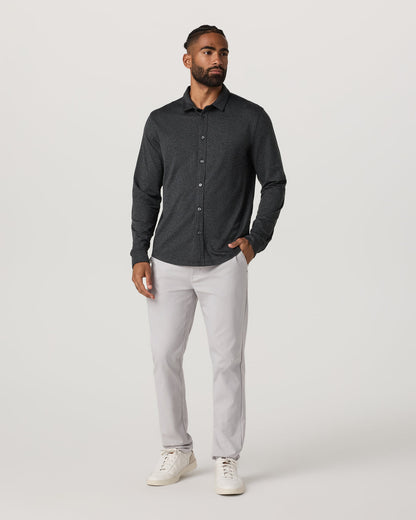 Men's Long Sleeve Ponto Button Down Charcoal Heather | Vuori for sale