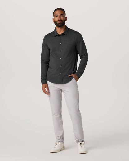 Men's Long Sleeve Ponto Button Down Charcoal Heather | Vuori for sale