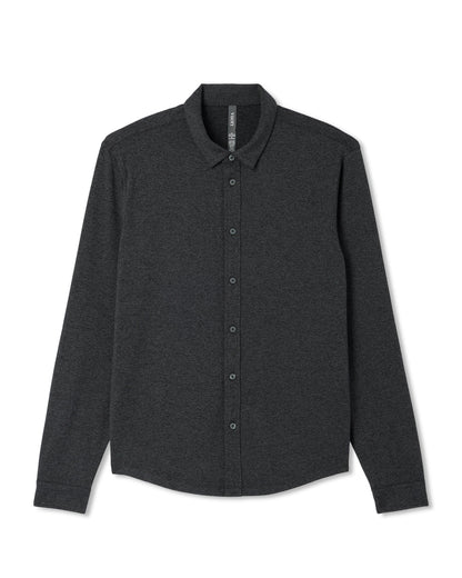 Men's Long Sleeve Ponto Button Down Charcoal Heather | Vuori for sale