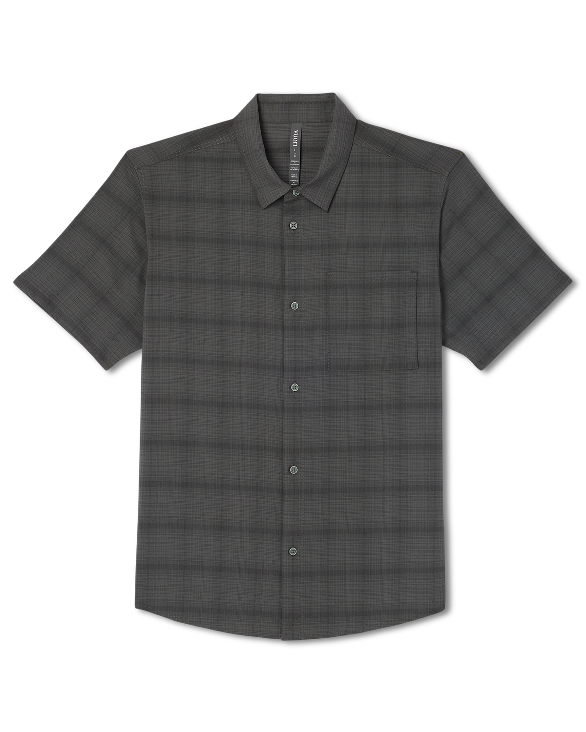 Men's Short Sleeve Plaid Button Down Shirt Dark Pewter | Vuori discount