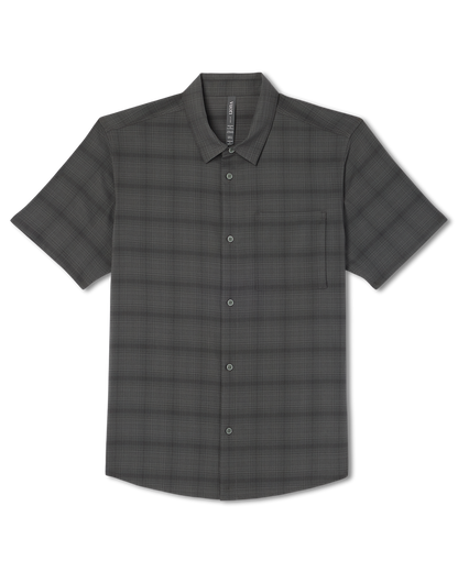 Men's Short Sleeve Plaid Button Down Shirt Dark Pewter | Vuori discount