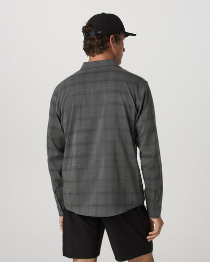 Men's Long Sleeve Plaid Button Down Shirt Dark Pewter | Vuori outlet