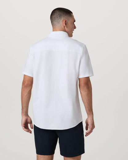 Short Sleeve Knit Oxford Button Down - Classic Fit White | Vuori sale