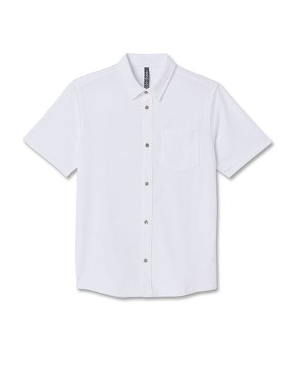 Short Sleeve Knit Oxford Button Down - Classic Fit White | Vuori sale