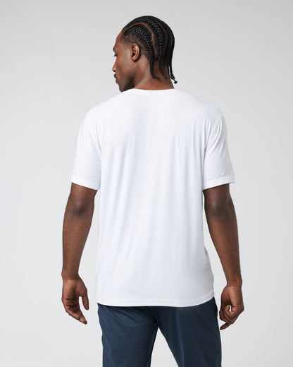 Strato Tech V-Neck Men's White Workout Shirt | Vuori online
