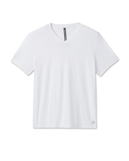 Strato Tech V-Neck Men's White Workout Shirt | Vuori online