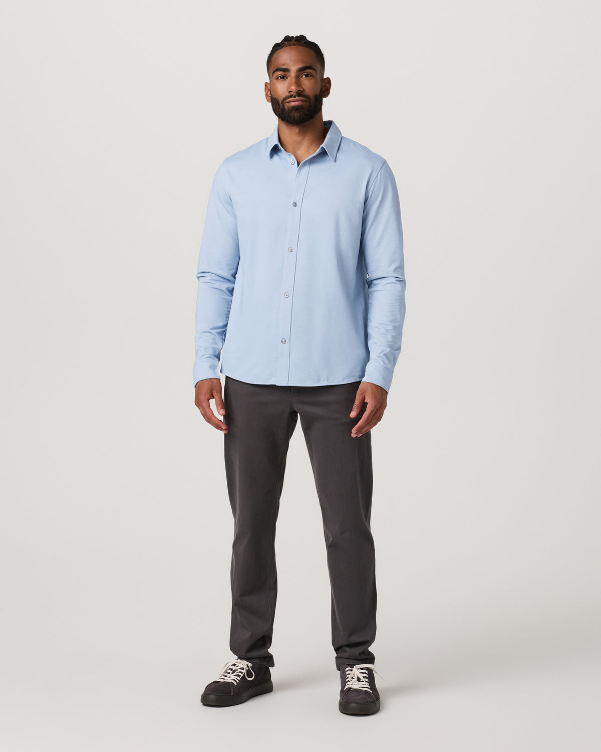 Men's Long Sleeve Knit Oxford Button Down Blue Dusk | Vuori onsale