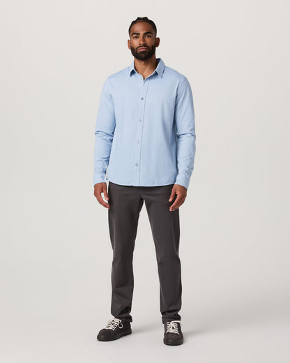 Men's Long Sleeve Knit Oxford Button Down Blue Dusk | Vuori onsale