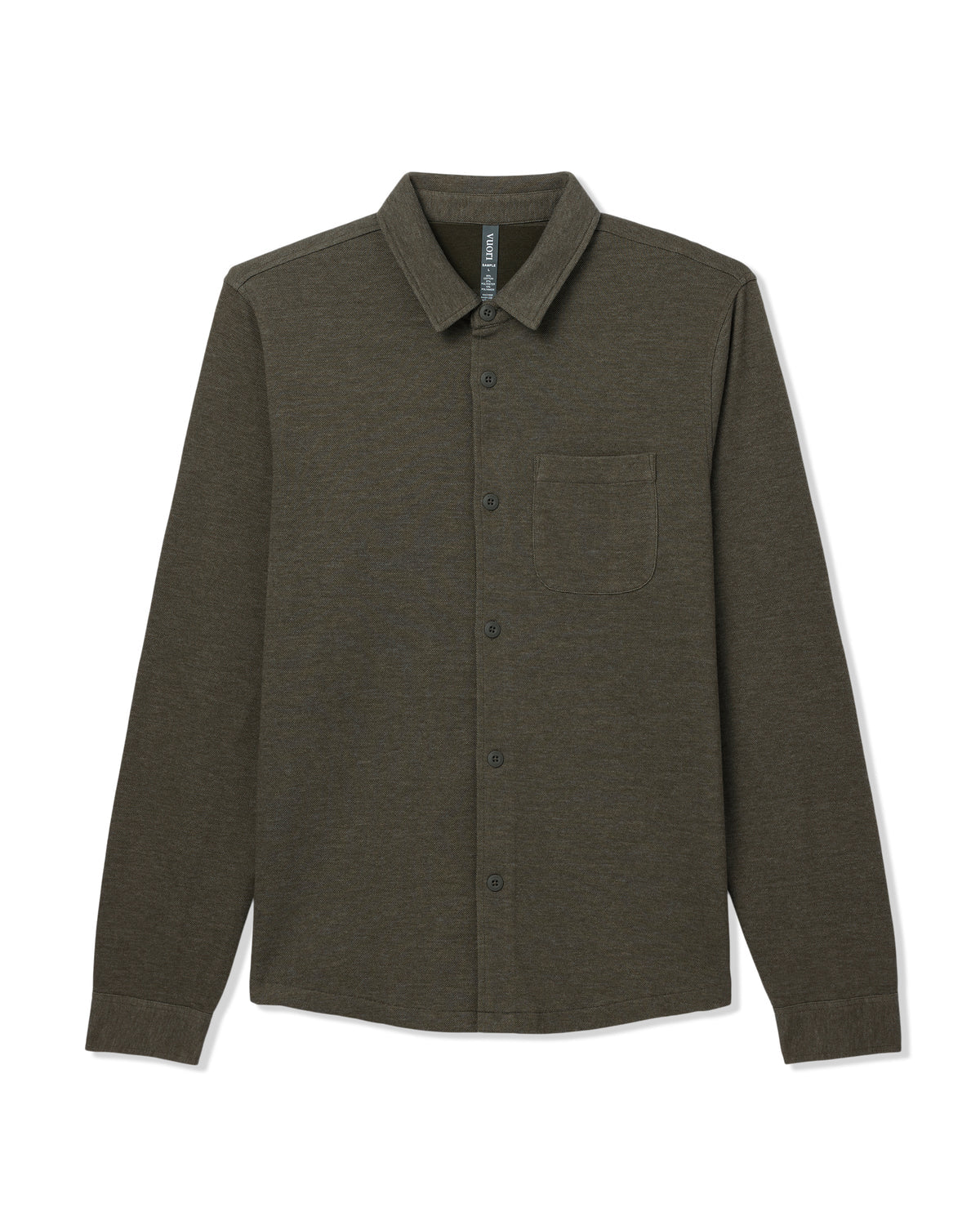 Jeffreys Overshirt Men's Olive Heather Button-Up Shirt | Vuori discount