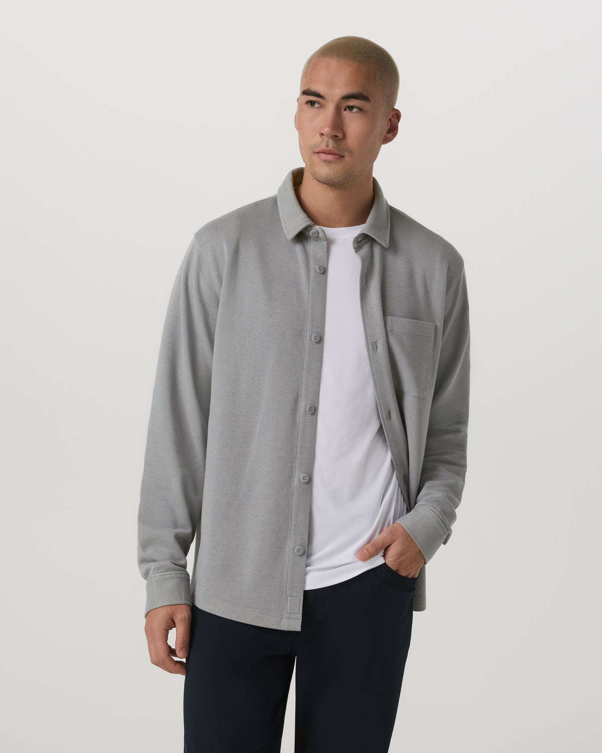 Jeffreys Overshirt Men's Grey Button-Up Shirt | Vuori onsale